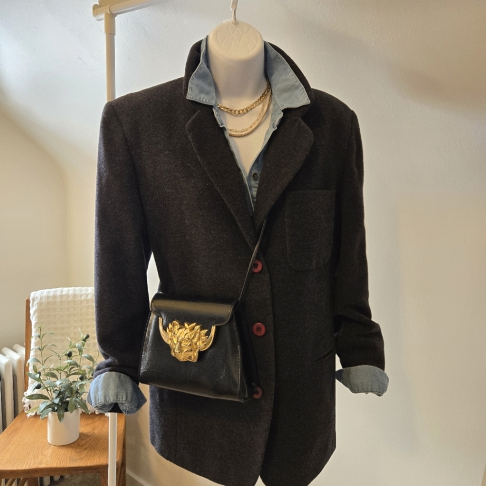 B. Moss Wool Blend Blazer Jacket Size S